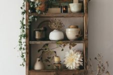 07 a rustic pallet shelf built of pallet wood and stained in a rich tone is a stylish storage furniture piece for many spaces