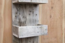 15 a whitewashed pallet shelf with thee layers is a great idea for an entryway, bathroom or some other small space