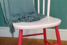 18 a stylish two-tone chair in creamy and red looks catchy and playful and will add color to any space