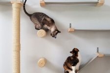 20 a modern cat tree or climber of fabric and jute is a fun and stylish idea that your cats will approve