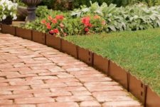 20 scallop garden bed edging and red bricks are a cool and very bright combo with high durability