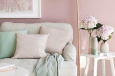 02 blush as the main color, cream as a secondary one and mint as an accent shade to rock