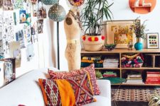 09 colorful printed pillows make the space look more boho-like and bold