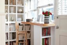 10 if you don’t need much space for something, squeeze it into a small nook or corner, like here a home office