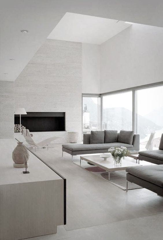 a minimal room done with much negative space and filled with light for an airy feeling
