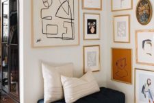12 an awkward nook can be easily turned into a gorgeous space with a large gallery wall