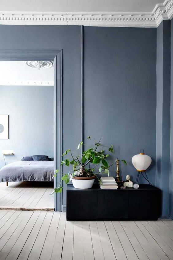 cool hues are amazing for bedrooms and just spaces for relaxation like here greys and blues