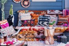 12 super bright printed, fringed pillows, blankets and rugs for a bold boho chic space