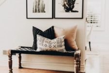 18 a boho entryway with cacti artworks inmatching frames is a very chic and trendy idea