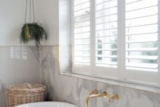 18 plantation shutters always work for bathrooms – they keep your space private and don’t block all the light