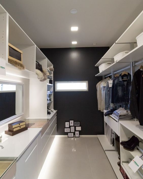 bring more light to your closet even if there are very small windows, just attach strip lighting somewhere