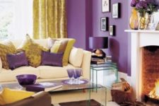 19 purple and yellow is a very bold and exquisite color scheme to opt for while decorating