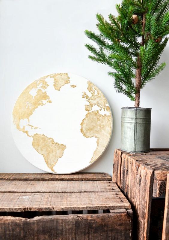 world map globe sign can be used to decorate any space in any style - it always matches