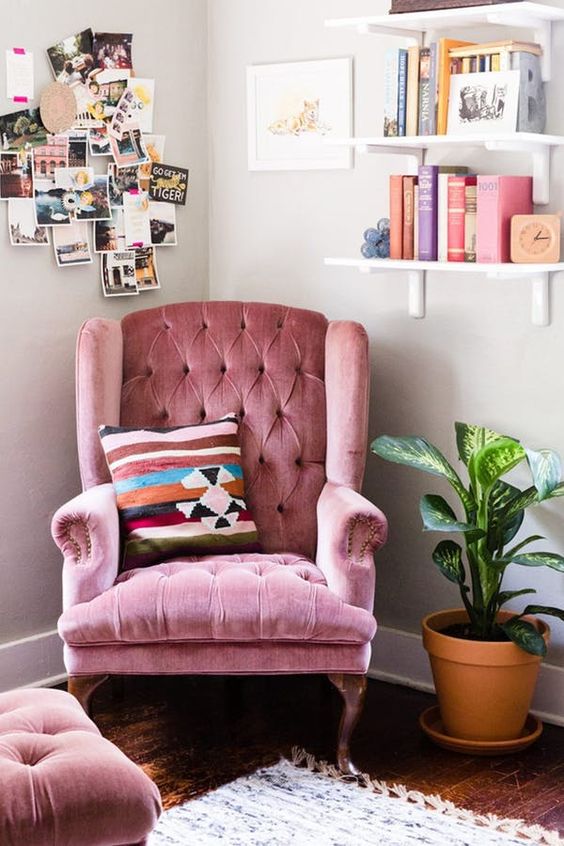heirloom chairs like this pink one can be a nice idea to make your space personalized
