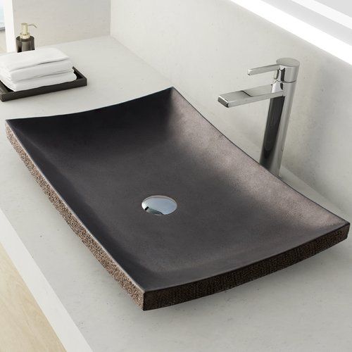 a rectangular stone sink in a matte finish is a chic idea for a minimalist or masculine bathroom
