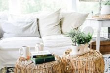 04 rattan coffee tables like these ones will bring a boho and outdoorsy feel to your space