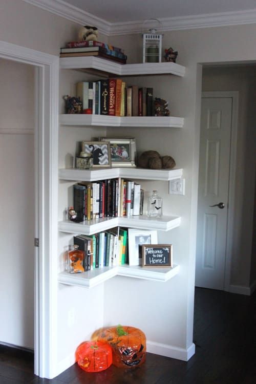 corner bookshelves will give your dead space a new life and will give your additional storage