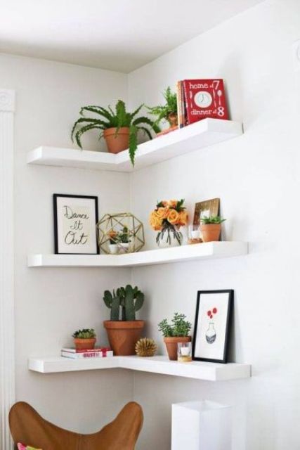 creative IKEA LACK corner shelves like these ones give you maximum of your corners in any room