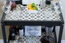 10 a stylish monochromatic bar made of an IKEA Sniglar changing table spruced up with mosaic tiles