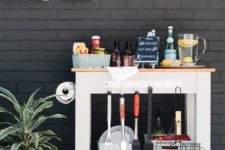18 a drink station with various cutlery for grilling is enough for small outdoor spaces