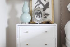 22 an IKEA Rast dresser redone with inlays and metallic knobs for a glam feel in your bedroom