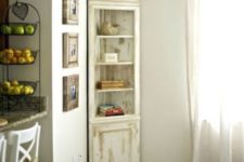 24 a distressed neutral corner cabinet is a chic idea for a living or dining room, you can DIY one