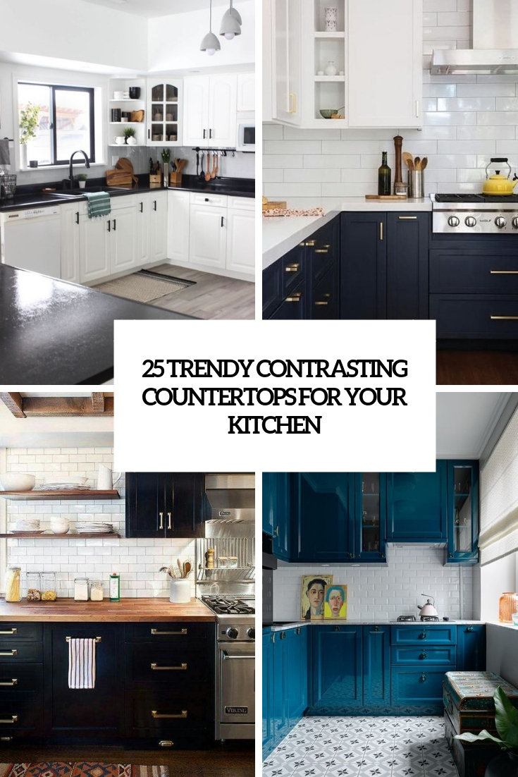25 Trendy Contrasting Countertops For Your Kitchen