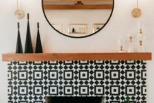 03 bold geometric black and white mosaic tiles make a bold statement with pattern and contrasting colors
