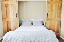 a rustic solution to hide a murphy bed