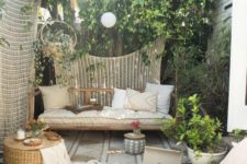 16 a rattan outdoor daybed under a tree to avoid much sunshine is a perfect fit for a neutral boho zone