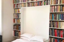 19 a library with a built-in Murphy bed – make your space more functional and squeeze maximum of it