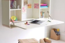 a Murphy desk for a kids’ room is a stylish and smart option that allows saving much space and hide it when not necessary