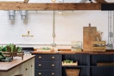 kitchen with a cozy wooden countertop