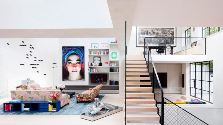 This bold eclectic home was created out of two former art studios that might be occupied by Turner in the 19th century