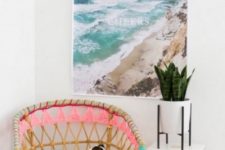 05 an IKEA Rattan chair hacked with colorful yarn and tassels for a boho feel – ideal for both indoors and outdoors