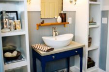 10 two Ikea Kallax shelving units are used as effective and comfy open storage units are amazing for every bathroom