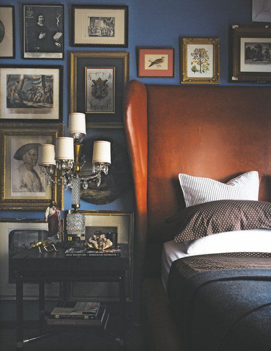 add a refined vitnage touch to your bedroom with a sleek brown leather wingback headboard