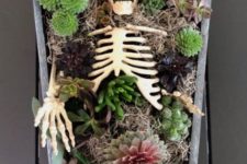 a lovely skeleton halloween centerpiece