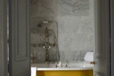 10 paint your clawfoot bathtub in a mustard shade to give the bathroom a fall feel and make it bolder and brighter