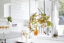 23 decorate your bathroom with fall leaf arrangements and some amber bottles – this is an easy way to embrace the season