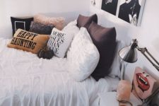 modern halloween decor in a bedroom
