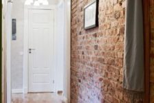 03 make your entryway much more catchy with an exposed brick wall like this one