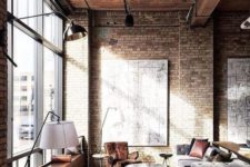 05 a chic industrial meets vintage living room with exposed metal and refined furniture