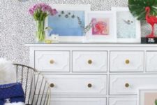 05 an IKEA Hemnes hack with inlays and geometric brass knobs looks very glam and chic and will accommodate all your stuff