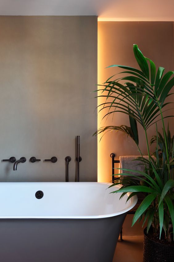 Some built in lights in the bathroom will highlight your bathroom or some separate zones like a bathtub one