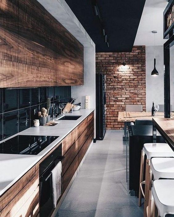reclaimed wooden cabinets like these ones will make your kitchen very eye-catching and welcoming