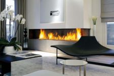 16 a large minimalist built-in fireplace in the living room is a stylish and bold idea with a modern feel