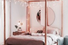 22 hang lots of bulbs on your canopy bed to make it lit up and bold and highlight your sleeping space