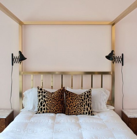 Ikea Frack mirrors and lamps of your choice can be turned into comfortable accordion sconces for a bedroom