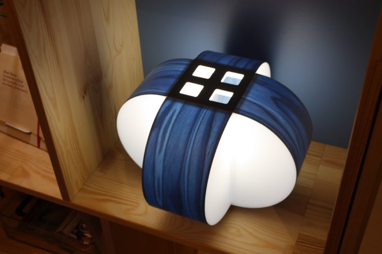 an accent table lamp in white and classic blue - a bold 3D piece for a fashionable statement in your space